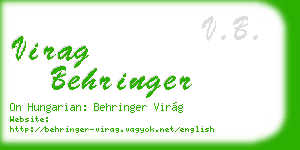 virag behringer business card
